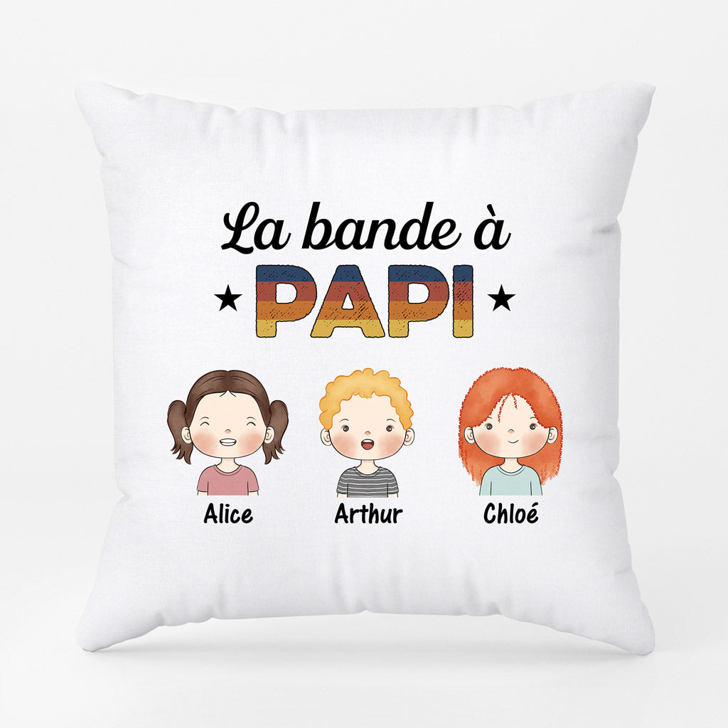 0845PFR2 CadeauPersonnalise Coussin Bande Papa Papi
