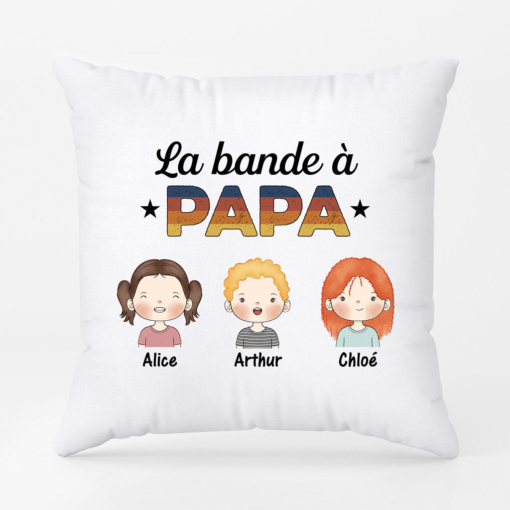 0845PFR3 CadeauPersonnalise Coussin Bande Papa Papi