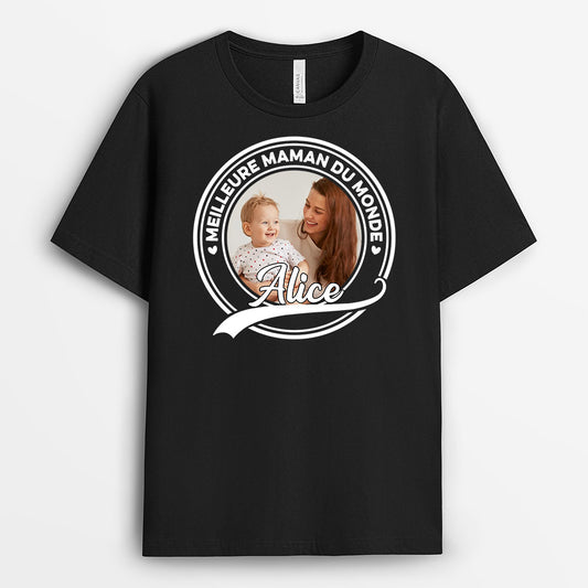0853AFR1 Cadeau Personnalise T shirt Meilleur Mamie Maman