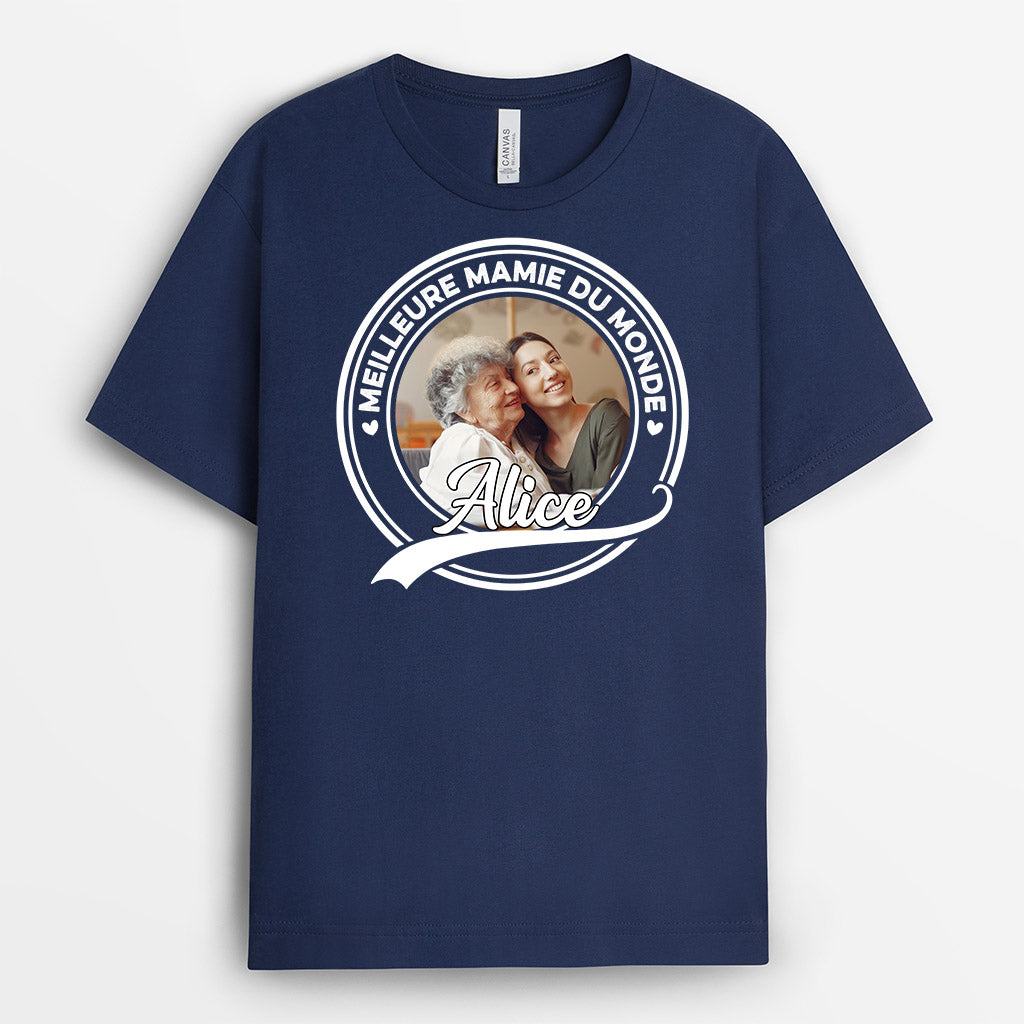 0853AFR2 Cadeau Personnalise T shirt Meilleur Mamie Maman