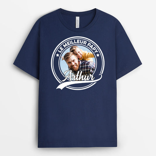 0853AFR2 Cadeau Personnalise T shirt Meilleur Papi Papa