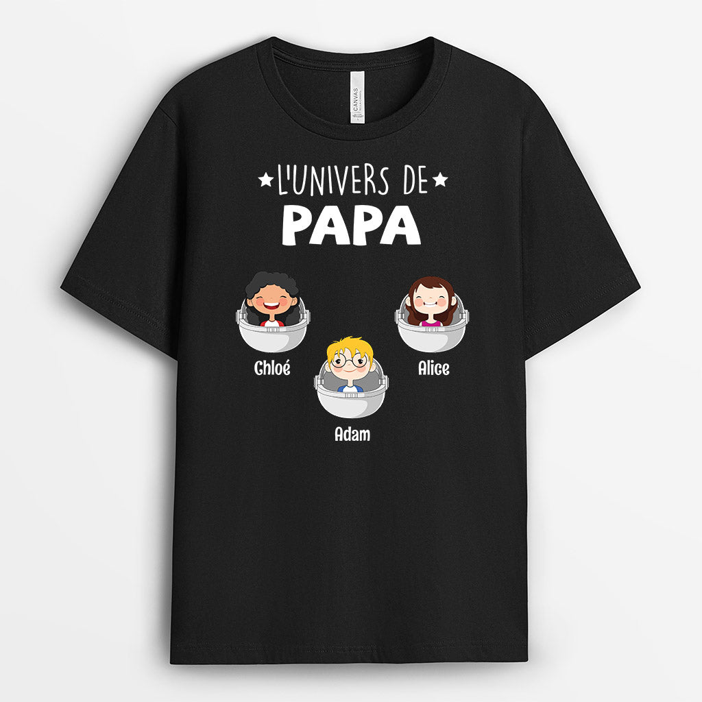0855AFR1 Cadeau Personnalise T shirt Univers Papi Papa