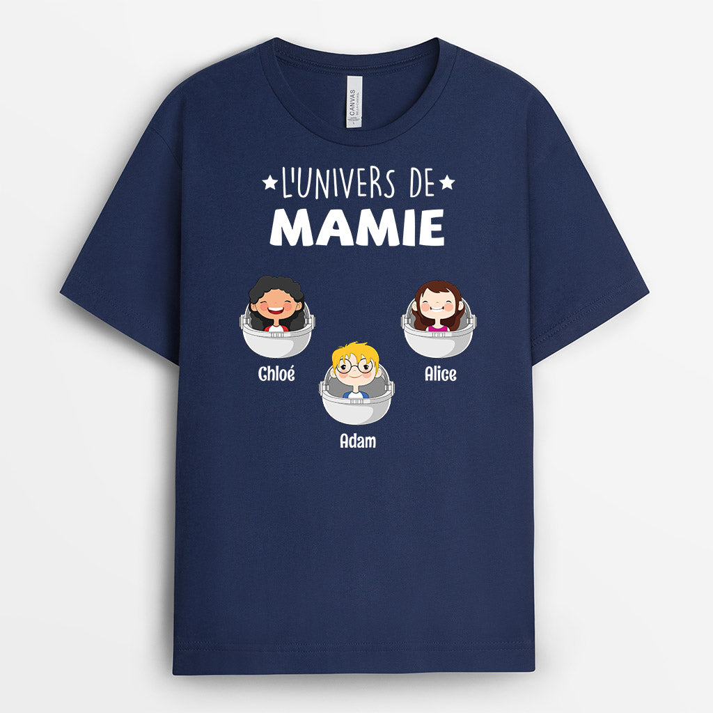 0855AFR2 Cadeau Personnalise T shirt Univers Maman Mamie