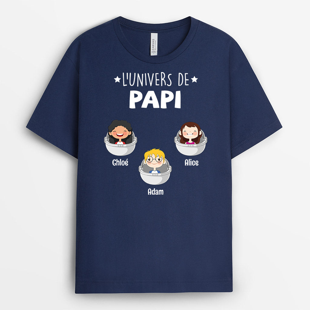 L'Univers de Papa Papi - Cadeau Personnalisé | T-shirt pour Papa Papi