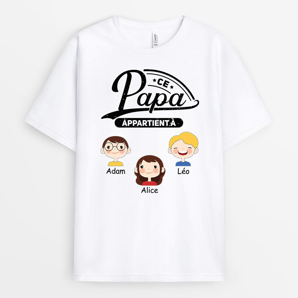 0856AFR1 Cadeau Personnalise T shirt Papa Papi