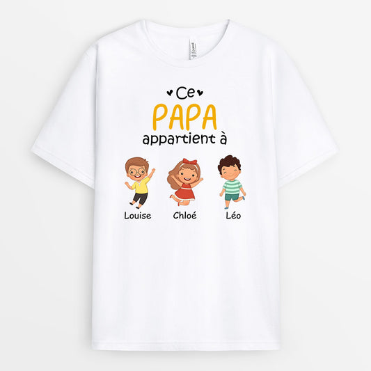 0865AFR1 Cadeau Personnalise T shirt Papy Papa