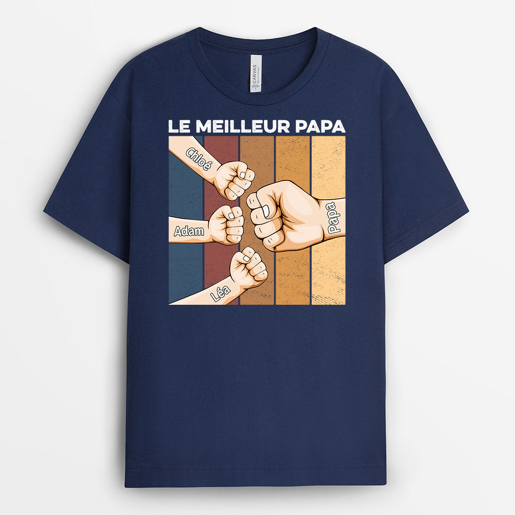 T-shirt Le Meilleur Papa Papy Personnalisé