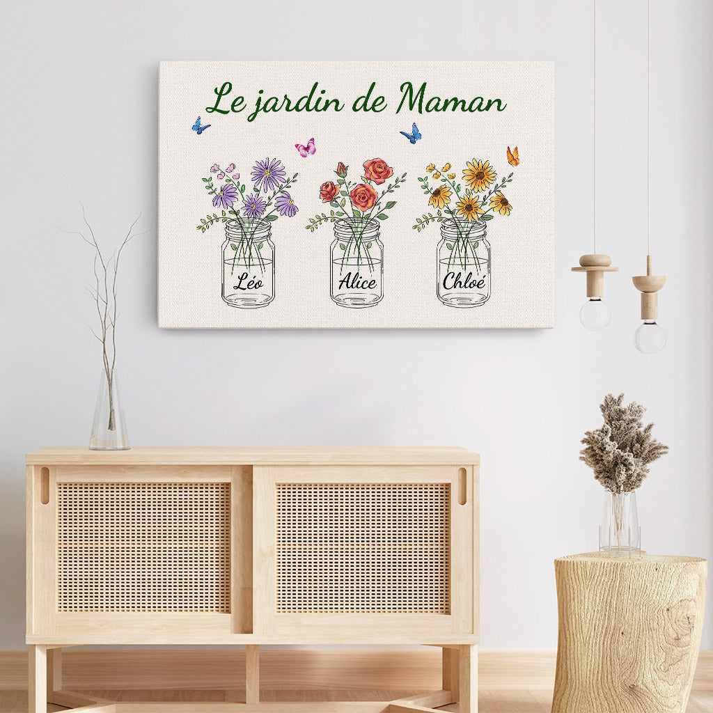 Le Jardin de Maman - Cadeau Personnalisé | Toile pour Maman Mamie ...