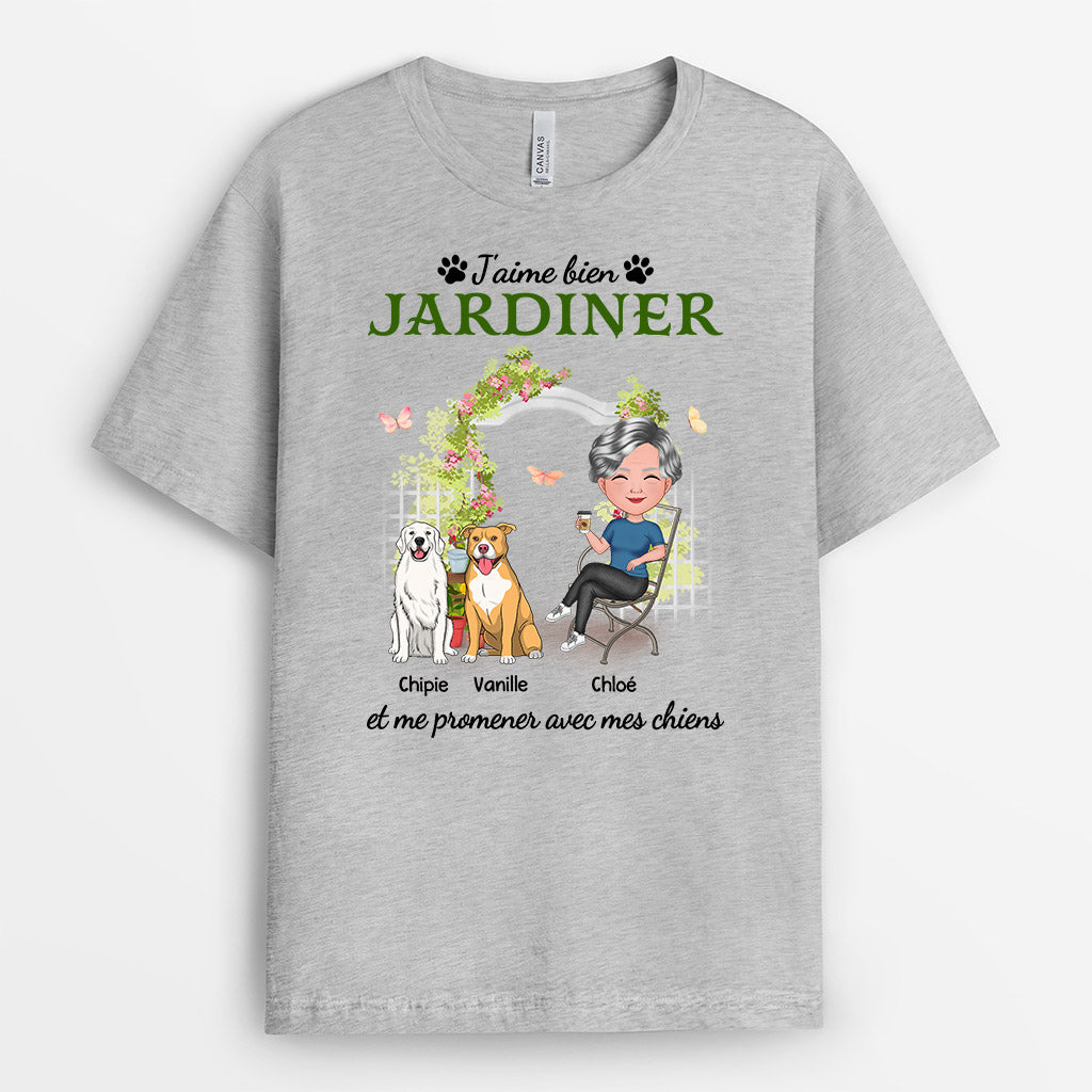 0873AFR2 Cadeau Personnalise T shirt Jardinage Amoureux des Chiens_471736f5 dd47 4b3d bb2e 45501b6ec9a9