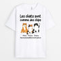 0874AFR1 Cadeau Personnalise T shirt Chats Chips Amoureux des Chats