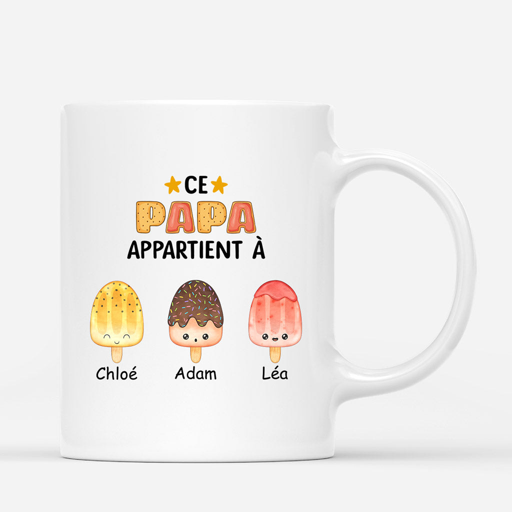 Ce Papa Appartient À Ces Glaces - Mug Personnalsié Papa