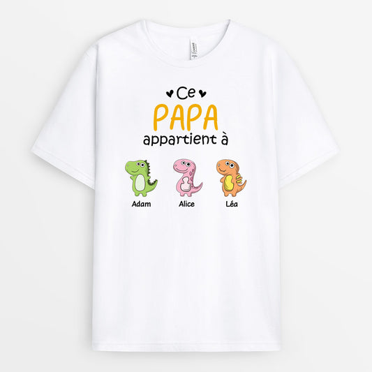 0879AFR1 Cadeau Personnalise T shirt Papy Papa