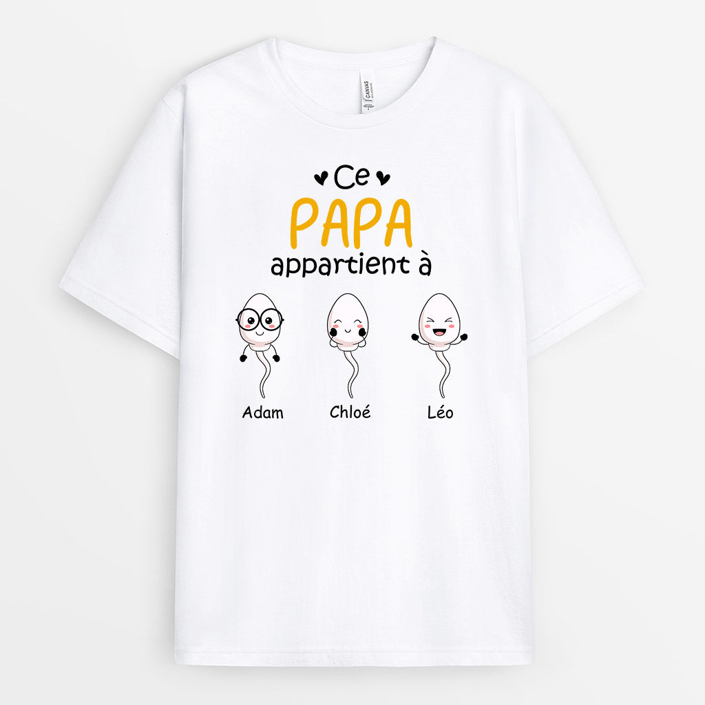 T-shirt Ce Papy/Papa Appartient à Personnalisé