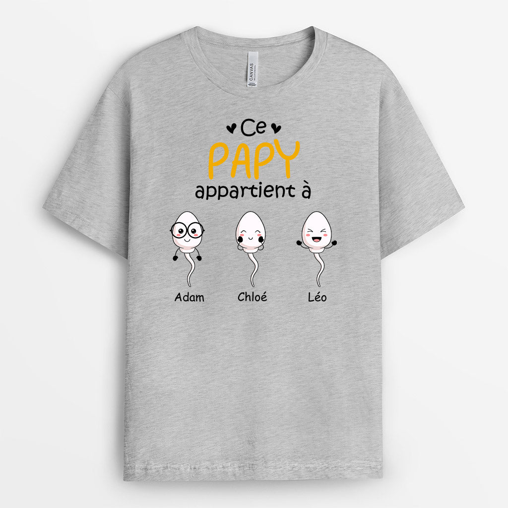 0885AFR2 Cadeau Personnalise T shirt Papy Papa