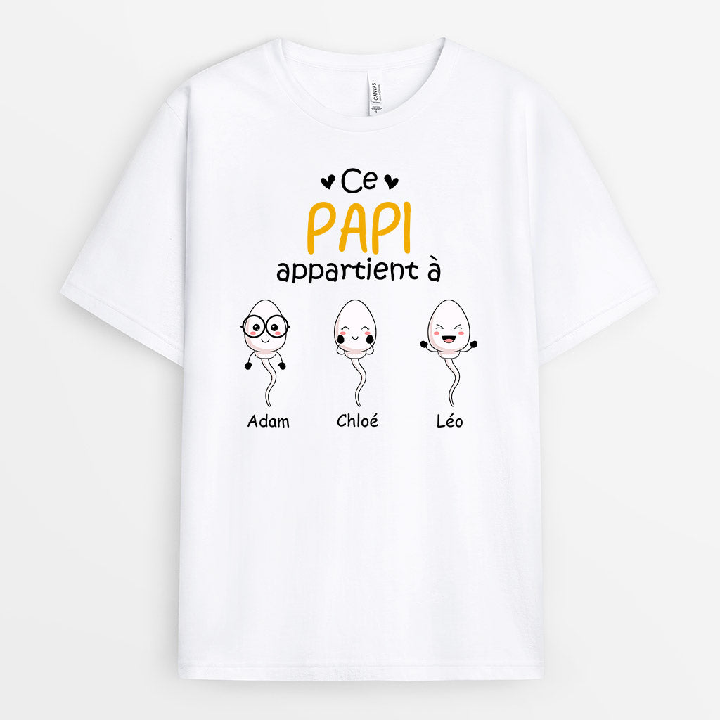 0885AFR3 Cadeau Personnalise T shirt Papy Papa