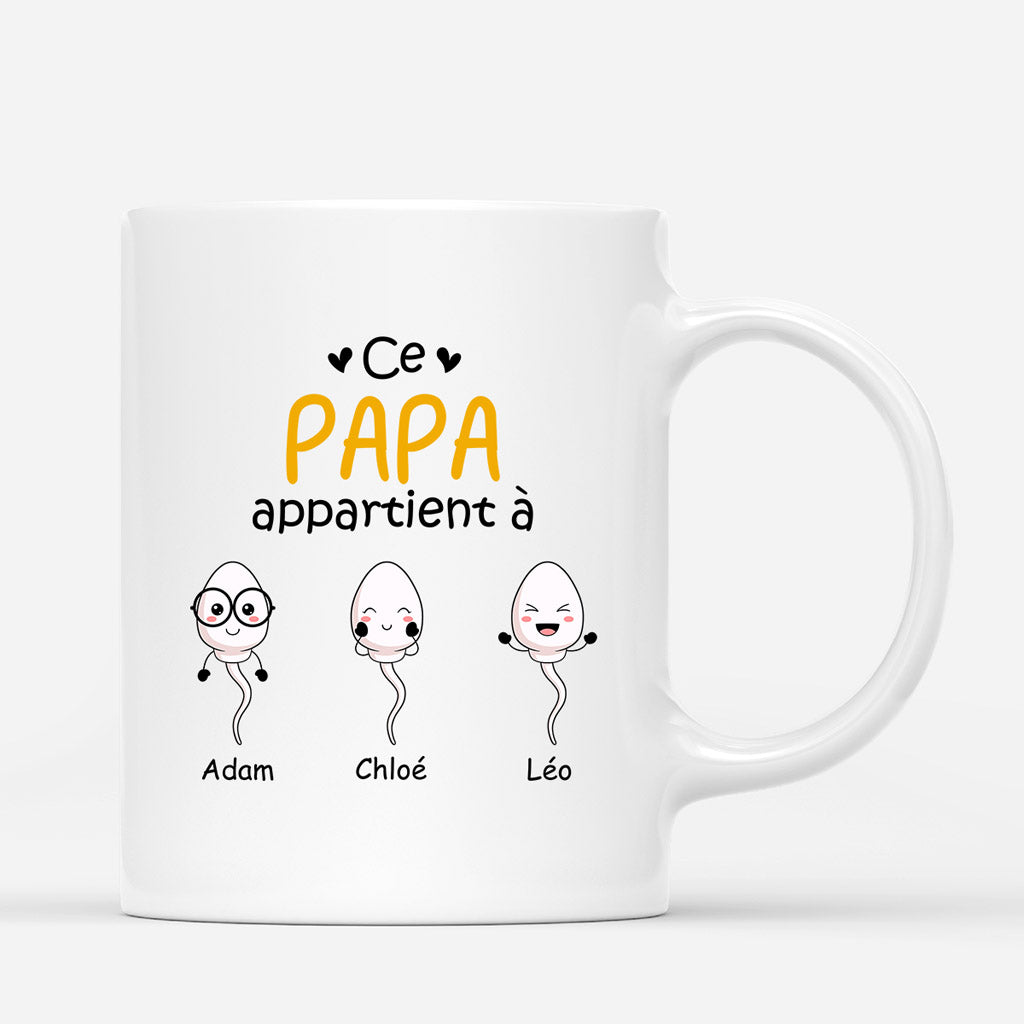 Ce Papy/Papa Appartient à - Cadeau Personnalisé | Mug pour Papa Papy