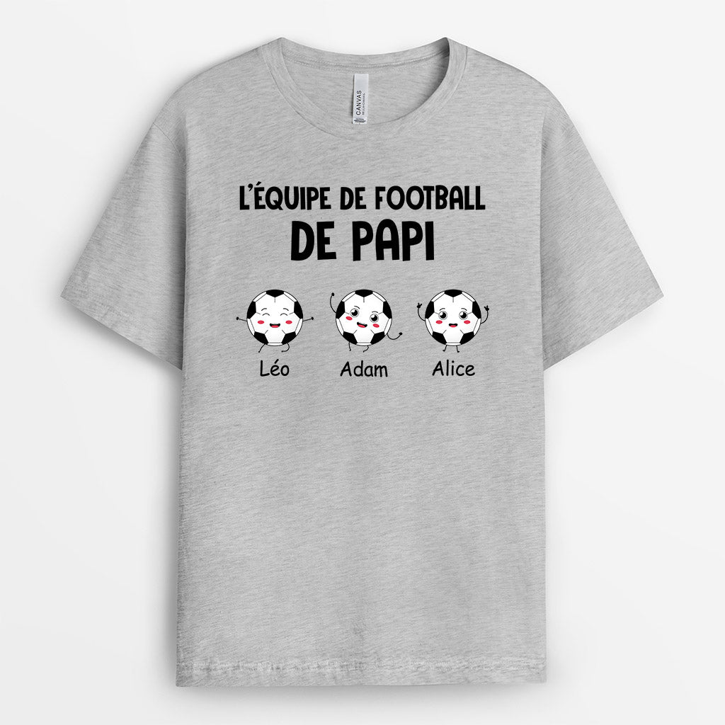 L'Équipe de Football de Papa Papy - Cadeau Personnalisé | T-shirt pour Papa Papy