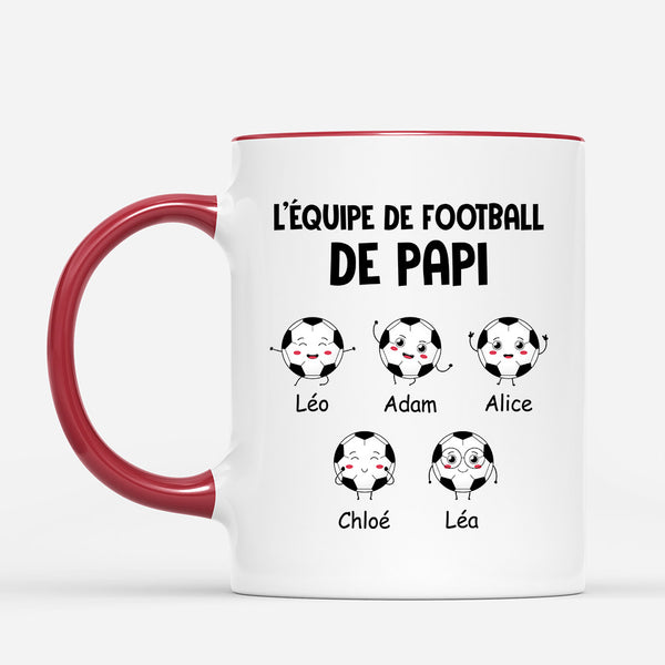 Mug de football personnalisé, cadeau de football rouge, homme du match