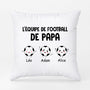 0893PFR1 Cadeau Personnalise Coussin Equipe Football Papa Papy