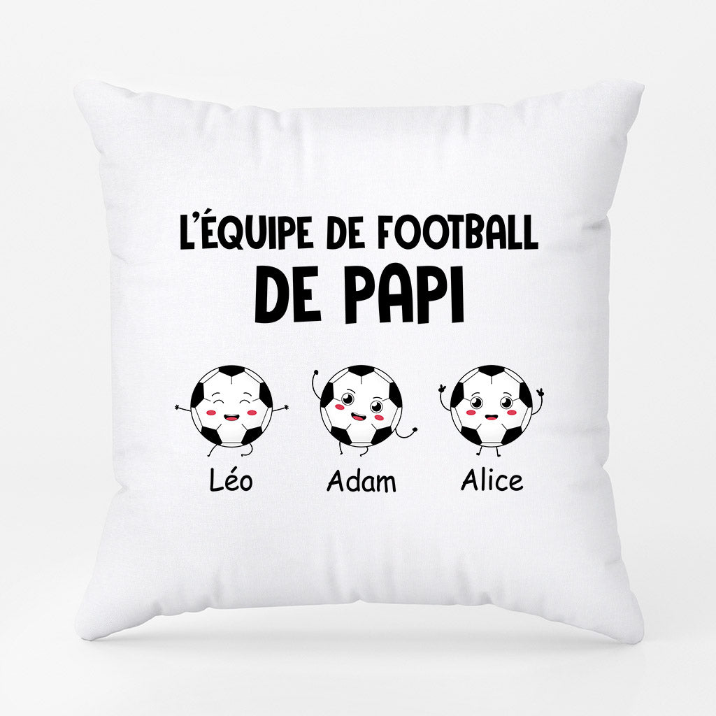 L'Équipe de Football de Papa Papy - Cadeau Personnalisé | Coussin pour Papa Papy