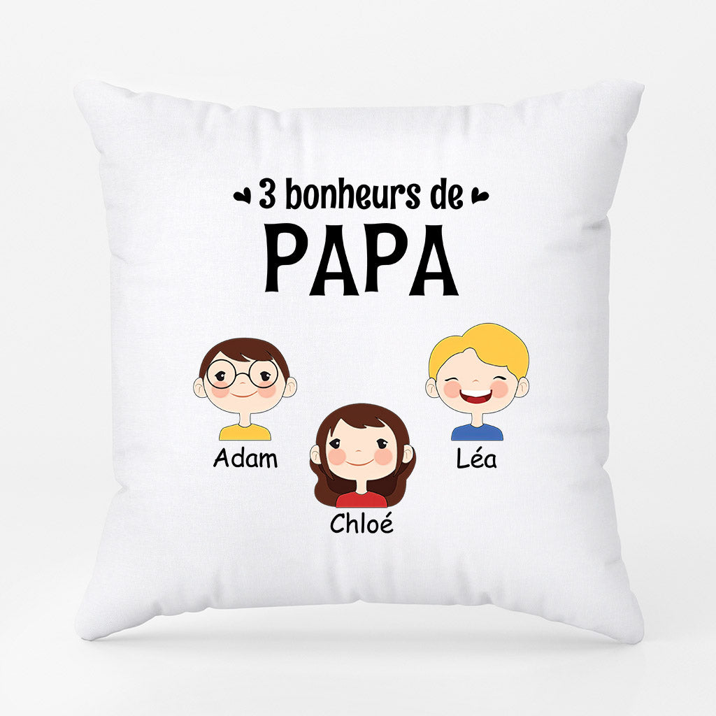 0897PFR2 Cadeau Personnalise Coussin Bonheur Papa Papy