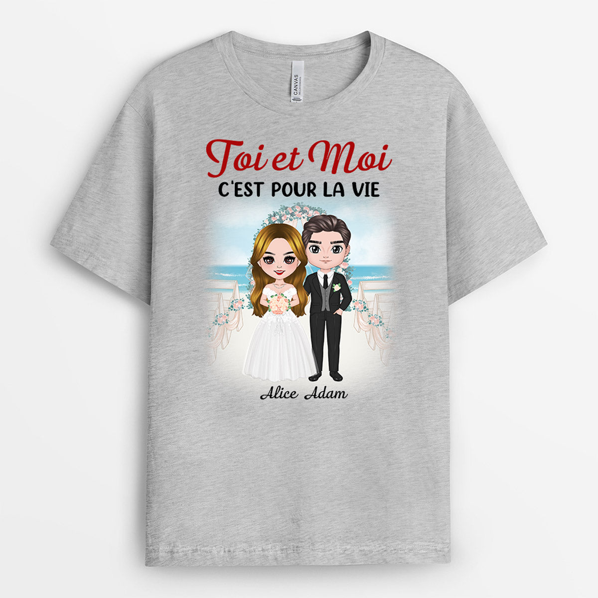 Toi et Moi Cadeau Personnalise T shirt pour Couple Vive La Mode