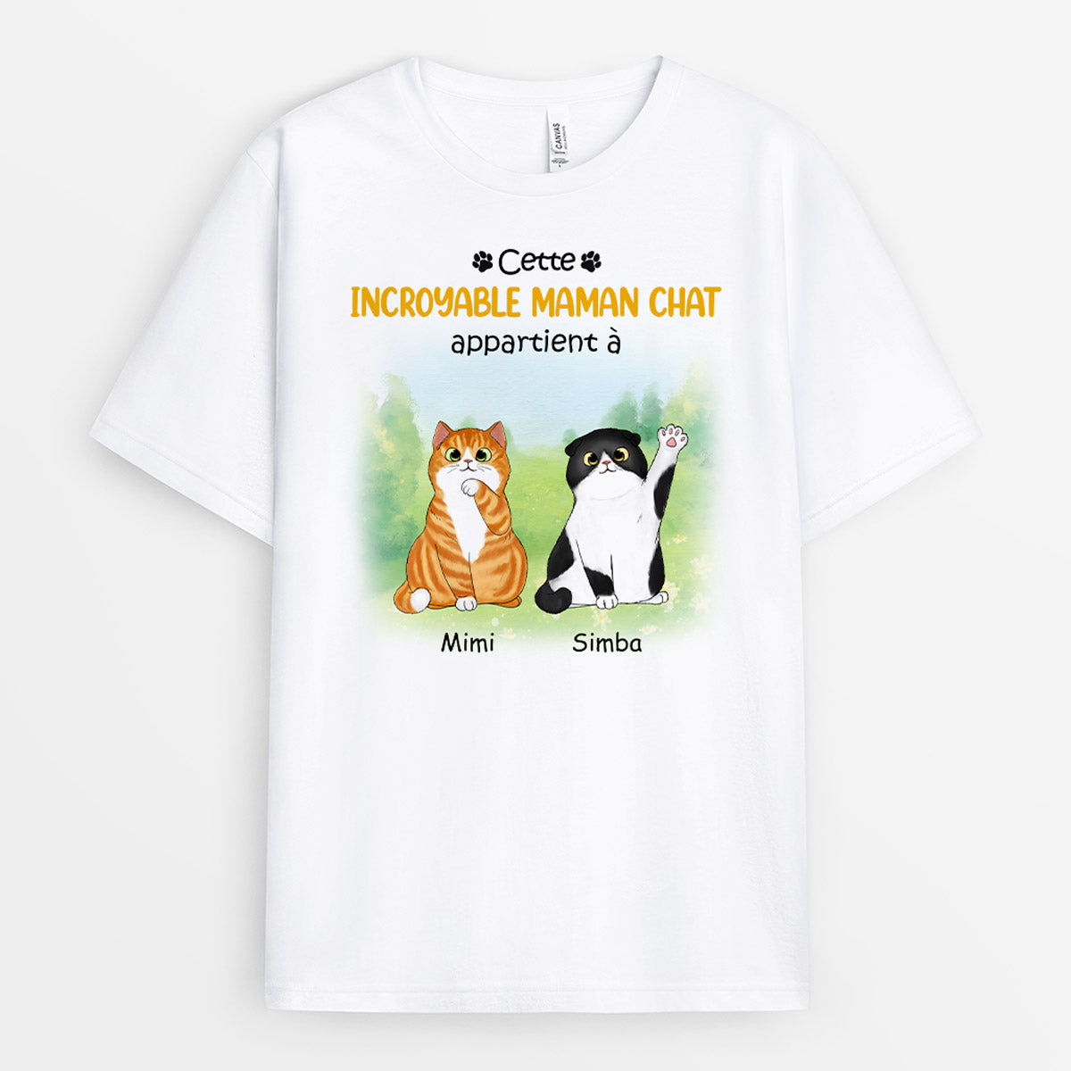 Cette Incroyable Maman Chat Appartient À - Cadeau Personnalisé | T-shirt pour Amoureux des Chats