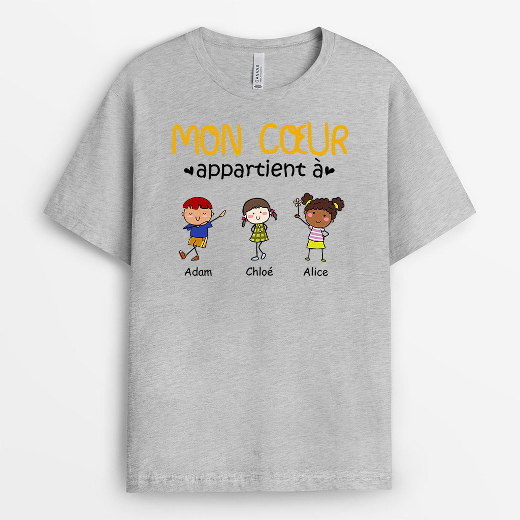 Mon C ur Appartient Cadeau Personnalis T shirt pour Papa