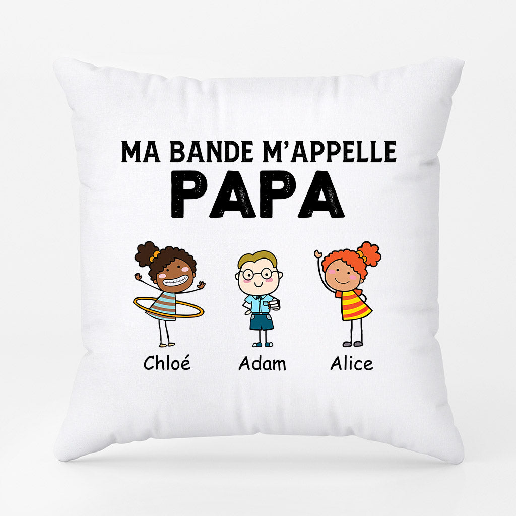 0906PFR1 Cadeau Personnalise Coussin Bande Papa Papy