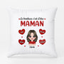 0911PFR2 Cadeau Personnalise Coussin Bonheur Maman Mamie