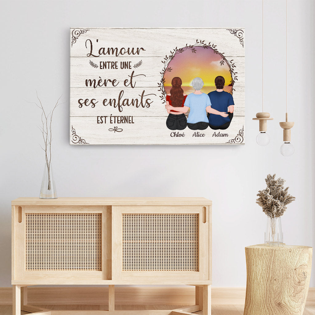 0918CFR3 Cadeau Personnalise Toile Amour Eternel Maman Mamie