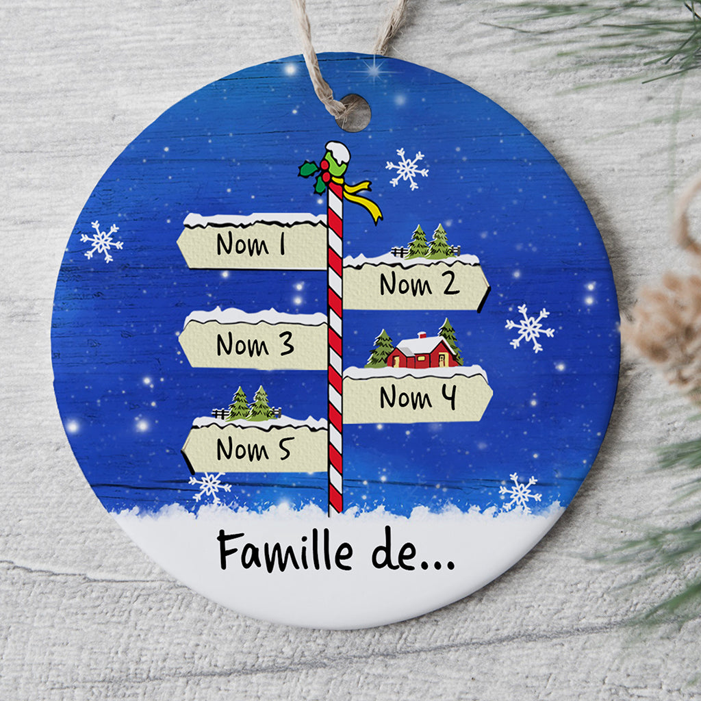 Panneau de Noël en famille - Famille - Ornement de Noël personnalisé - 0072O000I