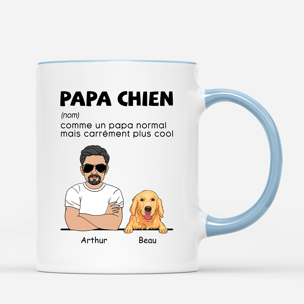 Papa Chien - Mug Cadeau Personnalisé, Amoureux Des Chiens