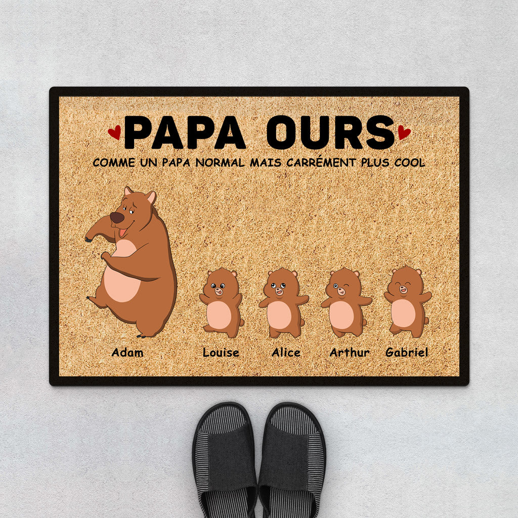 Papa Ours Papi Ours - Cadeau Personnalisé | Paillasson pour Papa/Papi