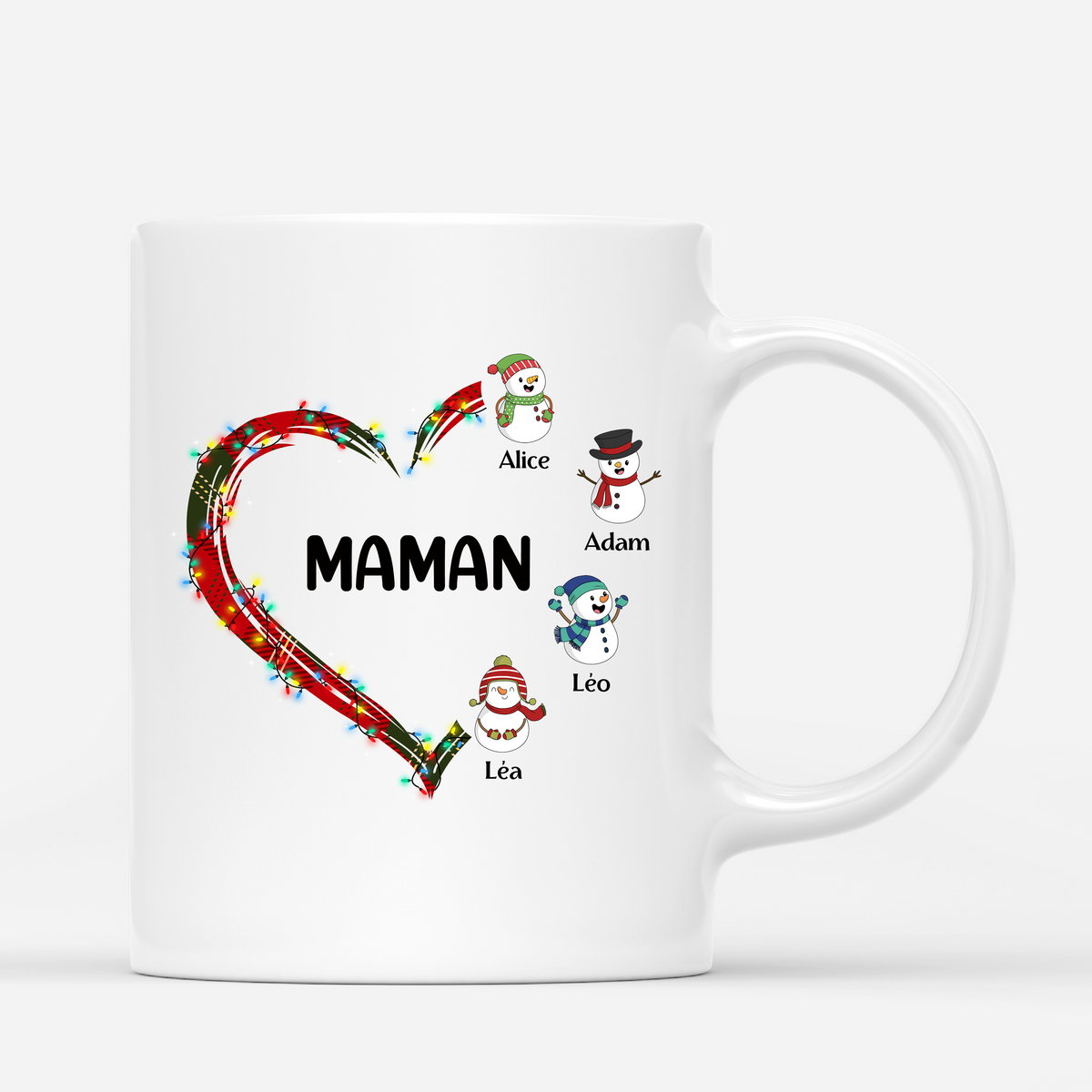 Grand Coeur De Maman Et Mamie - Mug En Verre Personnalisé Dégradé main image 1