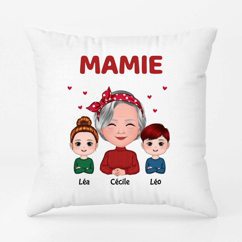 Coussin Personnalisé Mamie Fleurs Et Papillons - Cadeau Idéal Pour Mamie Ou Maman