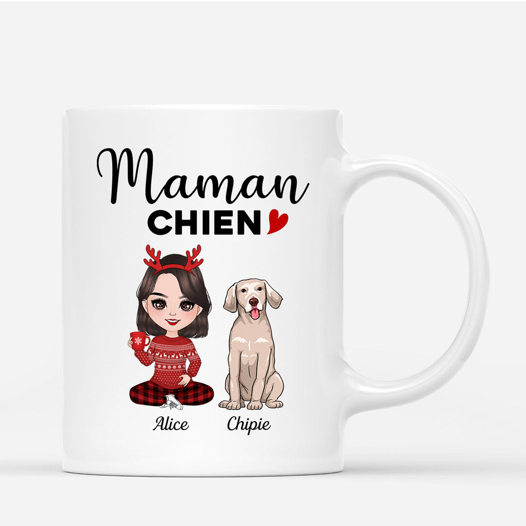 Maman Chien - Cadeau Personnalisé | Mug pour Amoureux des Chiens Noël