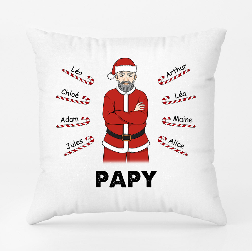 Papa Papy - Cadeau Personnalisé | Coussin pour Papa Papi Noël